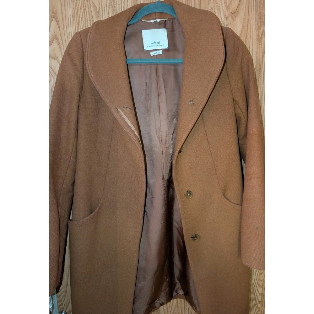 Wilfred Aritzia Virgin‎ Wool Cashmere Blend Coat Camel Tan Size XS